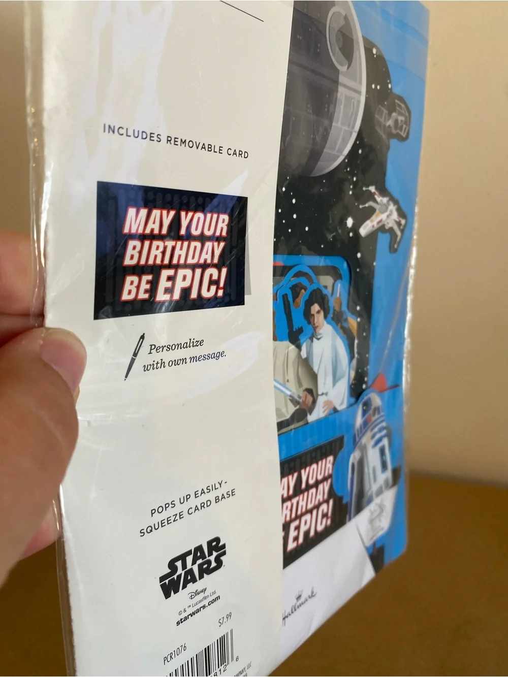 Hallmark Star Wars Blue R2-D2 & Death Star Pop-Up Birthday Card NEW paper wonder